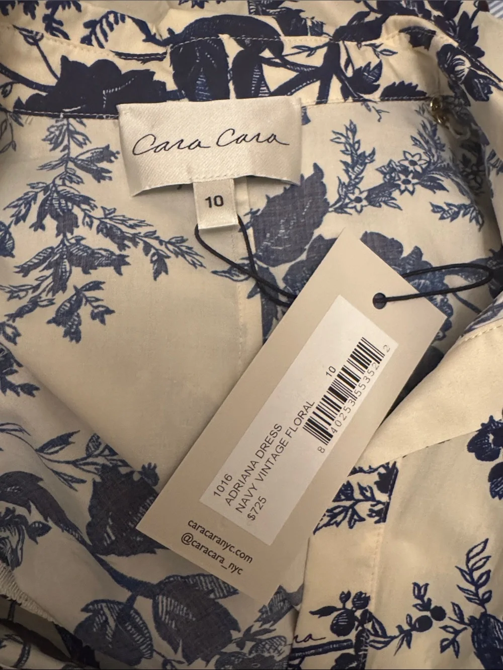 Cara Cara Sleeveless Cream and Navy Floral Maxi Dress - Picture 6 of 6
